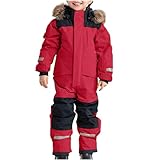 Clearance of Sales Kinder-Winter-Overall, Ski-Anzüge, Jungen und Mädchen, wasserdicht, Snowboard-Jumpsuits, Einteiler, Schneeanzug, Jacken, Mäntel, 1–15 Jahre, Black of Friday Deals, Cyber, rot, 120