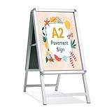 STANDNEE Kundenstopper A2 Plakatständer Outdoor Silber Bürgersteig Schild Rahmen Doppelseitiges Display A-Board Halter für Werbung (Silber-A2)