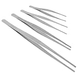 PAMINGONO Edelstahl Pinzette mit Gezackter Spitze 4 Stück Rutschfest Verstärkt Verschiedene Größen (16 30 CM) für Nagelpflege und Schönheitspflege