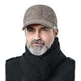 CLAPE Wool Baseball Cap Schildkappe Old School Style Dad Hat Winter Cap Herren Outdoor Visor Sport Hat Wintermütze Warme Kappe with Ear Flaps