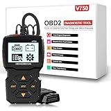 iKiKin Car OBD2 Diagnosegerät Auto OBD2 Scanner，OBD2 EOBD Motor Fehlercodeleser Scanner mit DTC Definition Spannungserkennung und Überwachung im Auto OBDII Protokoll im Auto Scanner（Schwarz）