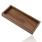 aufodara Stiftehalter Schreibtisch Organizer Holz Schale, 19,1 x 8,2 x 2,2 cm, Zubehörablage für Büro, Zuhause, Schule (Walnuss)