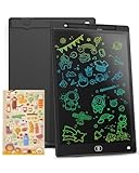Genialba LCD Schreibtafel 12 Zoll, Buntes LCD Schreibtablett, Kindergeschenk, LCD Writing Tablet Elektronischer Tablette, Grafiktablett für Kinderspiele 2 3 4 5 6 7 Jahre alte Mädchen (Schwarz)