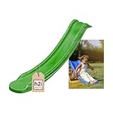 h2i Kinder Rutsche | Kinderrutsche für Garten | Anbaurutsche Outdoor | Gartenrutsche für Spielturm & Klettergerüst | stabile & wetterfeste Rutsche | Grün