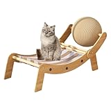 Katzenliege, Katzen-Lounge-Sessel mit Spielzeugball, verschleißfestes erhöhtes Haustierbett für Balkon Terrasse Indoor Outdoor Strand Sonnenbaden
