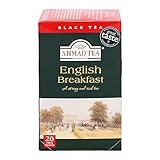 Ahmad Tea - English Breakfast - Schwarzer Frühstückstee - Assam & Ceylon Tee - Einzeln Verpackte, Aromaversiegelte Teebeutel mit 2g Tee pro Portion - 20 Teebeutel mit Band