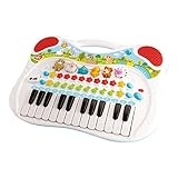 Simba 104010044 - ABC Tier Keyboard, mit verschiedenen Sounds, Tierlaute, Tragegriff, 38x32cm, Babyspielzeug, süße Tiermotive, Kinder Musik, Melodie, ab 3 Jahren