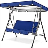 Ersatzdach für Hollywoodschaukel, Ersatz-Baldachin-Oberteil und Sitzbezug für Schaukel für 2/3-Sitzer, wasserdichte Abdeckung, Gartenstuhl, wasserdicht, sonnenfest, UV-Schutz, Grau, Top 65x45x6