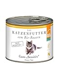 defu Katzenfutter | 12 x 200 g | Bio Gans Sensitiv | Getreidefreies Premium Bio Nassfutter Menü | Alleinfuttermittel für Katzen