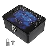 Cabilock Abschließbare Vintage Weißblech Aufbewahrungsbox mit Schloss Robuste Metallkiste für Schmuck Bürobedarf Vielseitiger Organizer für Zuhause und Arbeitsplatz Kleine Dekorative