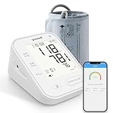 yuwell Oberarm-Blutdruckmessgerät große Manschette für 22-45 cm, mit Bluetooth-Übertragung, Sprachübertragung, Hintergrundbeleuchtetes Display, Wiederaufladbare Batterie (YE650AR)