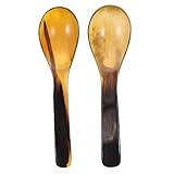 Cabilock Griff Buffalo Horn Löffel 2er Set Home Löffel Restaurant Löffel Suppenlöffel