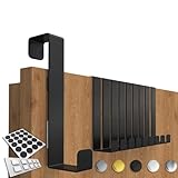 4smile Türhaken zum Einhängen - 10er Set solide Kleiderhaken Tür - Einzeln verwendbare Haken zum Einhängen, formstabile Türhakenleiste, universelle Türgarderobe, Fb. Schwarz