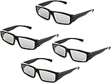 4er Pack Unisex Passive Polarisierte 3D-Brille für LG, Sony, Panasonic, Toshiba und alle Passiven 3D-TVs RealD 3D-Kino-Brille zum Ansehen von Filmen Family Pack Circular Polarized Lenses