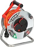 Brennenstuhl Garant S V2 IP44 Kabeltrommel 25m outdoor, TÜV-Süd Zertifiziert (Made in Germany, Kabel in Signalfarbe orange, Stahlblech, kurzfristiger Einsatz im Außenbereich)