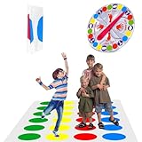 Twister Für Kinder Und Erwachsene,Twister-Spiel mit Spielmatte，Amilie Bodenspiele Spielzeug, Geeignet Für Innen Kinder im Freien Fähigkeiten Spiele Garten Spiele Kinder Erwachsene Partei