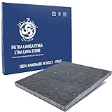 Lavastein vom Ätna, poliert, für Grill, 39 x 35 x 2 cm, ideal für Fleisch und Fisch