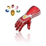 Thanos Handschuhe für Kinder und Erwachsene mit LED Leuchten Rechte Hand Infinity Steine PVC Handschuh Thanos Handschuhe Halloween Cosplay Kostüm Party Requisiten