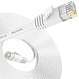 Ethernet Kabel Cat 6- 1m 3m 5m 10m 15m Hochgeschwindigkeits lan Kabel flache Patch Netzwerkkabel schneller als Cat5e/Cat5, Internetkabel mit RJ45 Stecker, Kompatibel mit Router, TV, ideal für Gaming