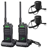 Retevis RT86 Funkgerät mit Großer Reichweite, Hochleistungs-Walkie-Talkie mit Lautsprechermikrofon, 2600mAh Tragbares Funkgeräte, Kabelloses Klon Notfallradio für die Fertigung (Schwarz, 2 Stück)