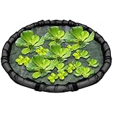 Hjatirace Runde schwimmende Pflanzinsel, großes Fischbarriere -Netz, Fischtank -Schwimmpflanzenbarriere, 24,8 x 24,8 Zoll, einfach zu bedienen, tragbar für Teichaquarium