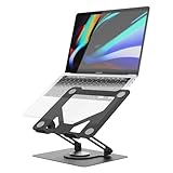 GRIFEMA Laptop Ständer mit 360 Drehbarer Basis, Höhenverstellbar, Belüfteter, Faltbarer Laptop Stand Kompatibel mit Den Meisten Laptops von 10-17 Zoll, Schwarz