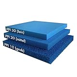 Pondlife Filterschaum blau 50x50x5 cm zur optimalen Verwendung als Filtermedium in Teichfiltern PPI PPI30 (fein)