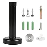 Türstopper wand - Türstopper Wandschutz - Türstoppers wand mit Sockel - Edelstahl Türstoppers - mit Gummi-Stoßstangenspitze - Türhalter Wand(Schwarz, 1 Stück)