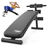 TREX SPORT Sit Up Bank klappbar Hantelbank TX-050B | Trainingsbank Schrägbank mit Beinstrecker, Griffen | Bauchtrainer & Rückentrainer für zuhause