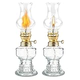2 Stück Glas Petroleumlampe Für Innenräume, Öllampen Aus Glas, Vintage Petroliumöllampe Petrollampe Klassisches Petroleum Lampen Öl Lampen Für Wohnzimmer, Esszimmer, Garten, Notfalleinsatz, Dekorative