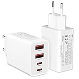 40W USB C Adapter, 2 Pack 4 Ports USB C ladegerät für iPhone 16 15 14 Plus Pro Max 13 12 11 SE, iPad，PD 3.0 iPhone schnellladegerät, iPhone Power Adapter USB stecker USB Netzteil(Ohne Ladekabel)