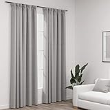 CIADAZ Verdunkelungsvorhänge Haken Leinenoptik 2 STK. Grau 140x225 cm, Gardinen Wohnzimmer, Vorhänge Wohnzimmer, Thermovorhang, Verdunkelungsvorhang, Wärmeschutzvorhang