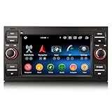 GONFEN 7 Zoll 8-Kern 4GB+64GB Android 14 Autoradio Bluetooth für Ford C/S-Max Fiesta Focus Transit Galaxy Kuga mit Touchscreen Kabelloses Carplay Android Auto DAB+ WiFi LTE GPS Navi RDS FM DSP USB