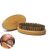 Bartbürste, Wildschweinborsten Bürste, Oval, Bart Bürste Männer Reise, Beard Brush Kit Für Die Tägliche Pflege, Mit Allen Bartbalsams -Ölen Verwendbar