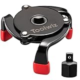 Toolwiz Ölfilterschlüssel Universal 3-Armig Ölfilter Schlüssel 60mm - 98mm Verstellbares Entfernen des Ölfilter Werkzeug - Schwarz/Rot
