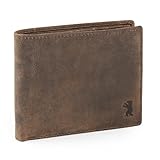 Berliner Bags Vintage Geldbörse, Portmonee aus Leder, Geldbeutel mit TÜV-geprüftem RFID-Schutz, für Herren - Braun