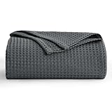 Aisbo Dünne Decke Sommer Grau - Waffelpique Sommerdecke Leichte Decke 150x200 cm XL als Sofadecke Couchdecke, Weich Kuschelige Wohndecke Wohnzimmer, Sofa Couch Flauschig Decke Überwurf