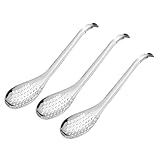 Kaviarlöffel Sieb Löffel Abseihlöffel Multifunktionslöffel Molekularer Löffel 56 Löcher Langlebiger Caviar Spoons Handarbeit Sieblöffel für Küchenkochwerkzeug Edelstahl Verdicktes Kochgeschirr 3*PCS