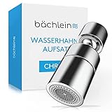 Bächlein Universal Wasserhahn-Aufsatz in Chrom mit zwei Strahlarten - Drehbarer Wasserhahn-Luftsprudler für Küchenarmaturen