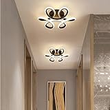 ELINKUME 30W LED Deckenleuchte,Schwarze Deckenleuchte Schlafzimmer,Moderne Design Deckenlampe Wohnzimmer Kreatives Modellieren mit Blumen,Warmweiß 3000K Lampe Decke,Schwarz