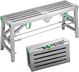 Arbeitsbühne klappbare, Arbeitsplattform, Tragkraft 400Kg – Tragbare, Gerüst Höhenverstellbar, Aluminium Tritthocker, Mehrzweckleiter