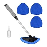 Scheiben Innenreiniger Mit Teleskop Griff Windschutzscheiben Reiniger Mit 4 Waschbaren Und Wiederverwendbaren Mikrofaserpads 100ml Sprühflasche Auto Scheibenreiniger Fensterreiniger