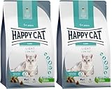 Happy Cat 70602 - Sensitive Adult Light - Trockenfutter mit Geflügel für übergewichtige Katzen und Kater - 300 g Inhalt (Packung mit 2)