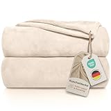 Gräfenstayn® Kuscheldecke flauschig & super weich - hochwertige Fleecedecke auch als Wohndecke, Tagesdecke, Sofadecke & Wohnzimmer geeignet - Überwurf Decke Sofa & Couch (Creme, 240x220 cm)