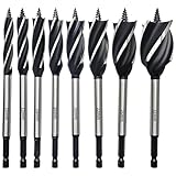 HPMAISON 8 Stück Professionell Holzbohrer Set, Stahl mit hohem Kohlenstoffgehalt Schneckenbohrer mit 1/4 Zoll Sechskantschaft Holzarbeiten Schlangenbohrer 10mm,12mm,14mm,16mm,20mm,22mm,25mm,32mm