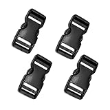 Aeuezxx Steckschnallen, 4 Stück Plastik Steckschnallen, 25 mm Schnellverschluss-Schnallen, Seitliche Schnallen, Rucksackschnalle, Verstellbare Kunststoff-Schnallenclips