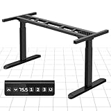 ONNWIN Höhenverstellbarer Schreibtisch Elektrisch mit 2 Motoren, Höhenverstellbarer Tischgestell 3 Memory-Steuerung und Soft-Start/Stop,Stehschreibtisch Standing Desk,Bedienung Bis 200 Kg,Nur Rahmen
