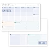 Häfft® Wochenplaner Block A4 ohne festes Datum 'Office Life' 50 Blatt - Terminplaner undatiert mit To-do-Liste, Zielen & mehr - klimafreundlich & nachhaltig