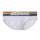 Sunaei Sexy Herren-Slip, Unterwäsche, athletisch, Fitness, schnell trocknend, sexy Netzstoff, atmungsaktiv, Gay-Unterwäsche, Weiss/opulenter Garten, X-Large
