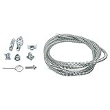 MoSundi Rohrreinigungsspirale 3m x 12mm für elektrische Rohrreinigungsmaschine, hochfester Stahlabflussreinigungsschaft mit C & Olivenschneidern, Silber A